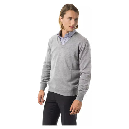 Uominitaliani Gray Wool Men Sweater