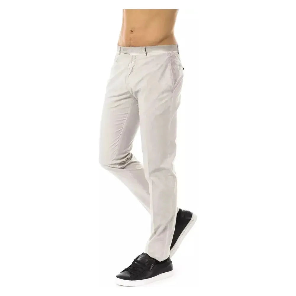 Uominitaliani Gray Cotton Men's Casual Pant
