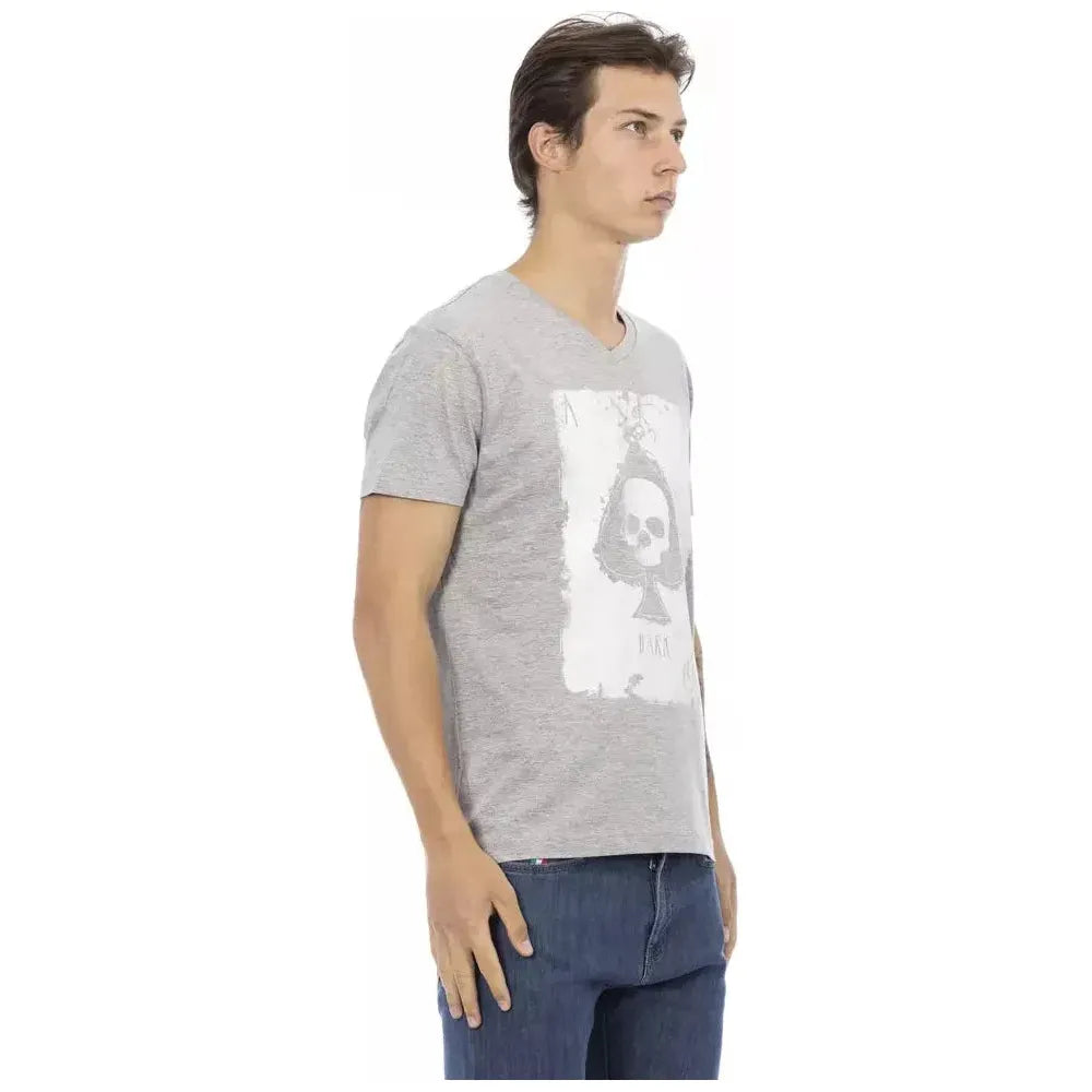 Trussardi Action Gray Cotton T-Shirt
