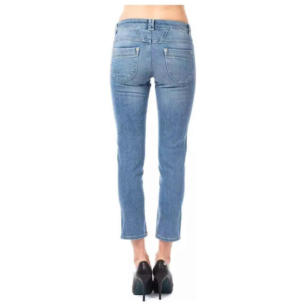 Ungaro Fever Light Blue Cotton Women Capri Jeans