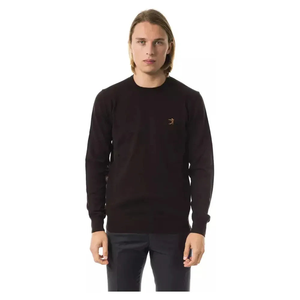 Uominitaliani Brown Merino Wool Men Sweater
