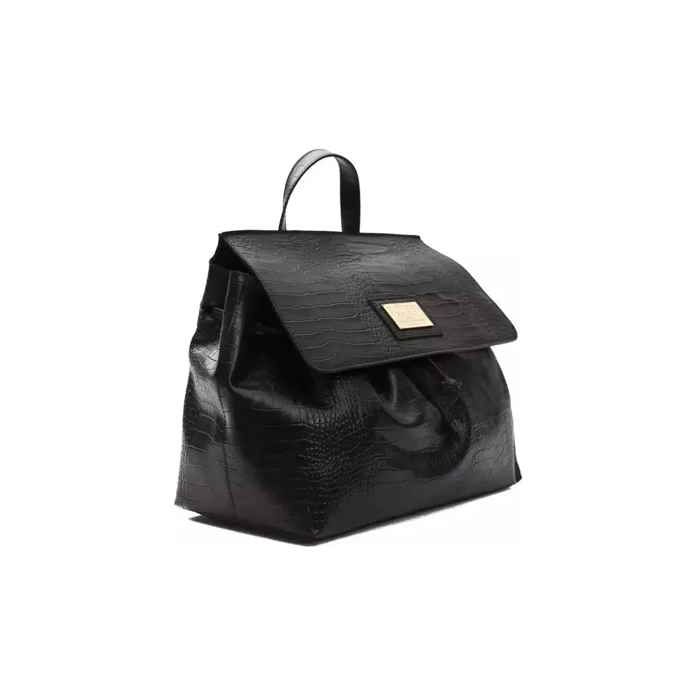 Pompei Donatella Black Leather Women Shoulder Bag