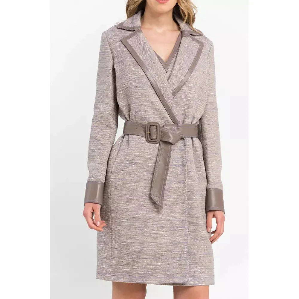 Trussardi Beige Cotton Women Coat Dress