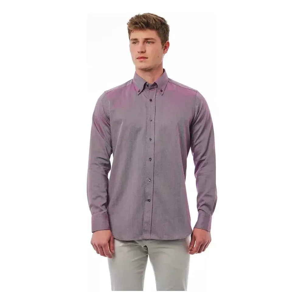 Bagutta Burgundy Cotton Shirt