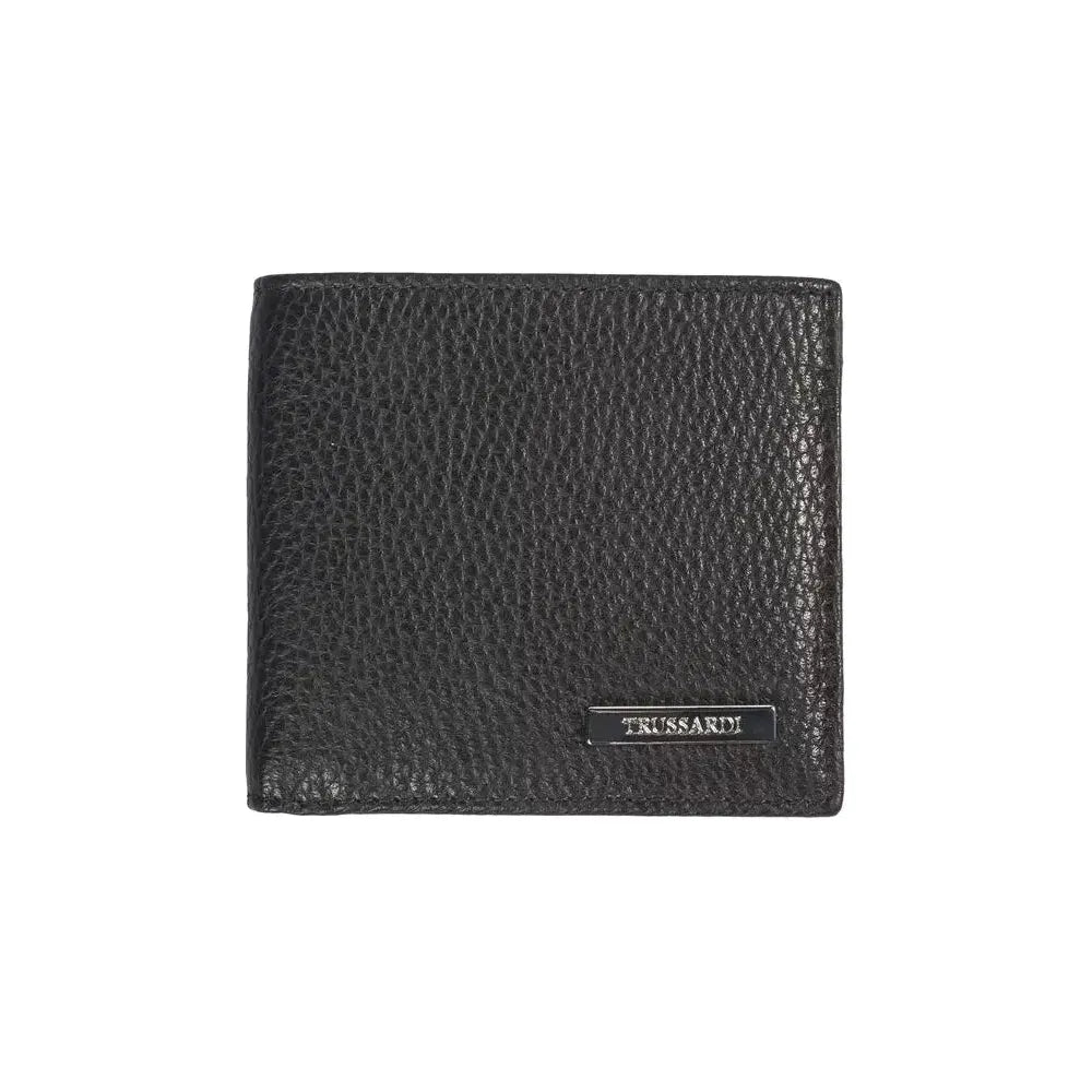 Trussardi Black Leather Men Wallet