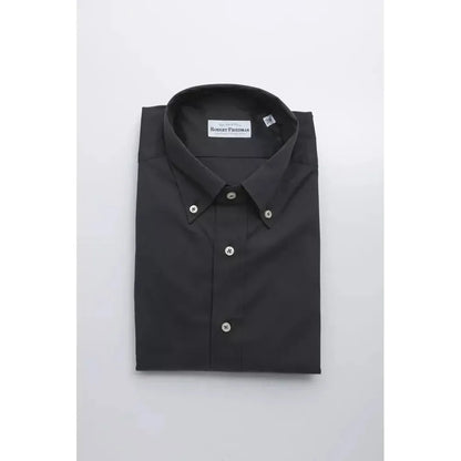 Robert Friedman Gray Cotton Men Shirt