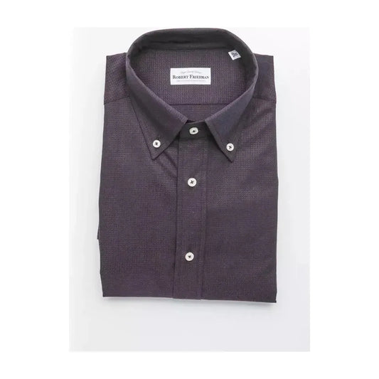 Robert Friedman Black Cotton Men Shirt RO-20456-M