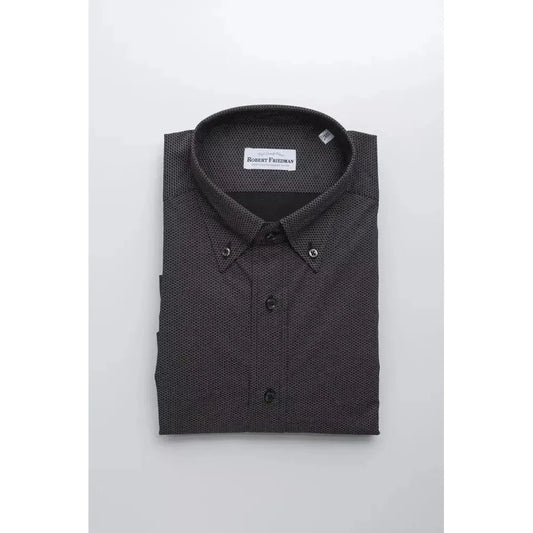 Robert Friedman Black Cotton Men's Shirt RO-20459-M