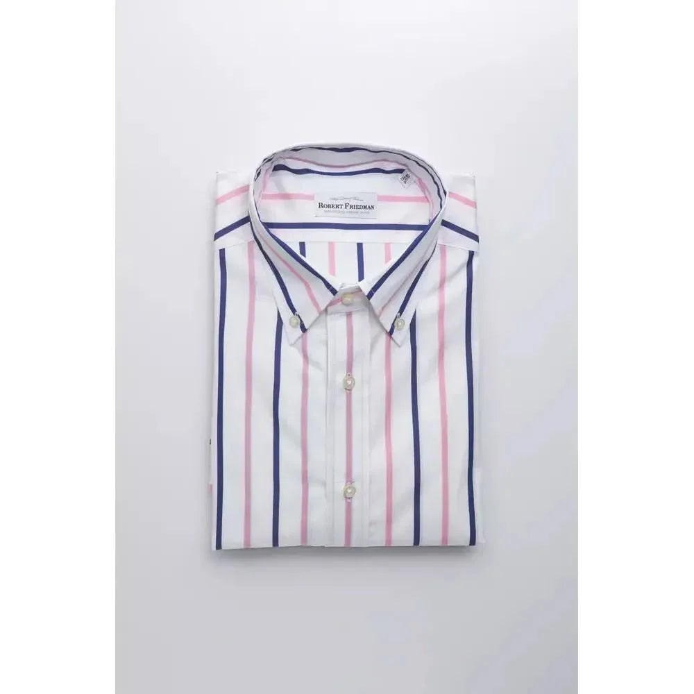 Robert Friedman White Cotton Men's Shirt