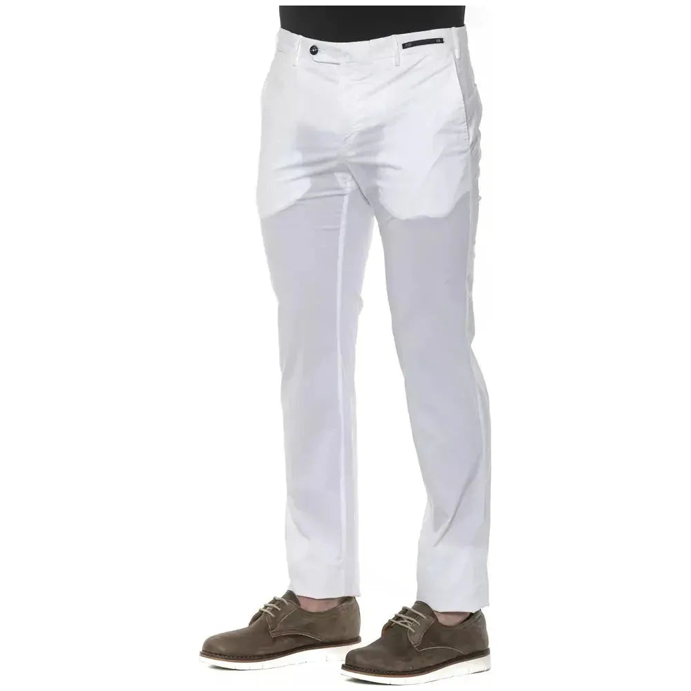 PT Torino White Cotton Men's Trouser