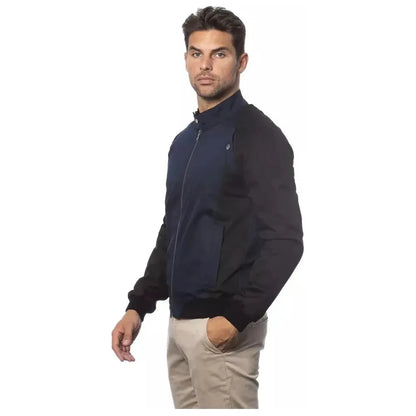 Verri Blue Cotton Men's Bomber Jacket Coats & Jackets