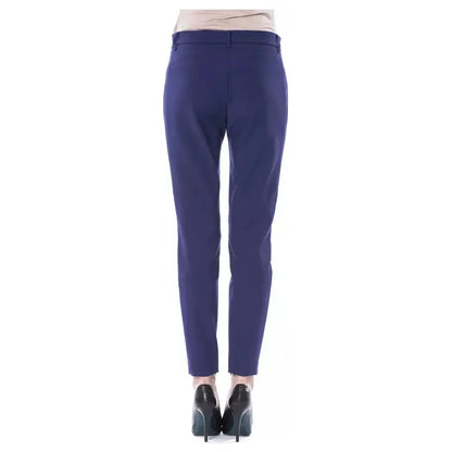 BYBLOS Blue Polyester Women's Slim Fit Pant
