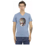 Trussardi Action Light Blue Cotton Men T-Shirt