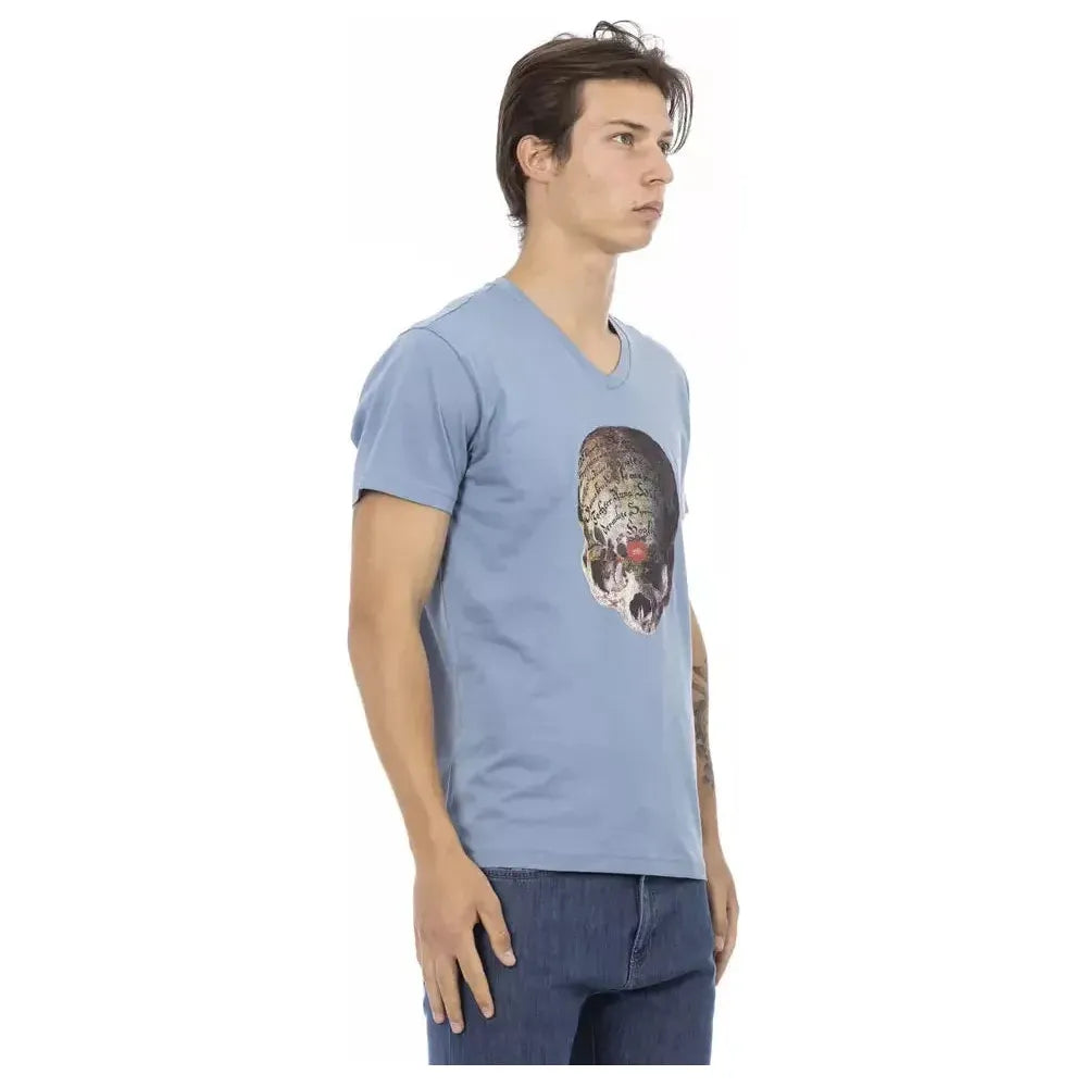 Trussardi Action Light Blue Cotton T-Shirt