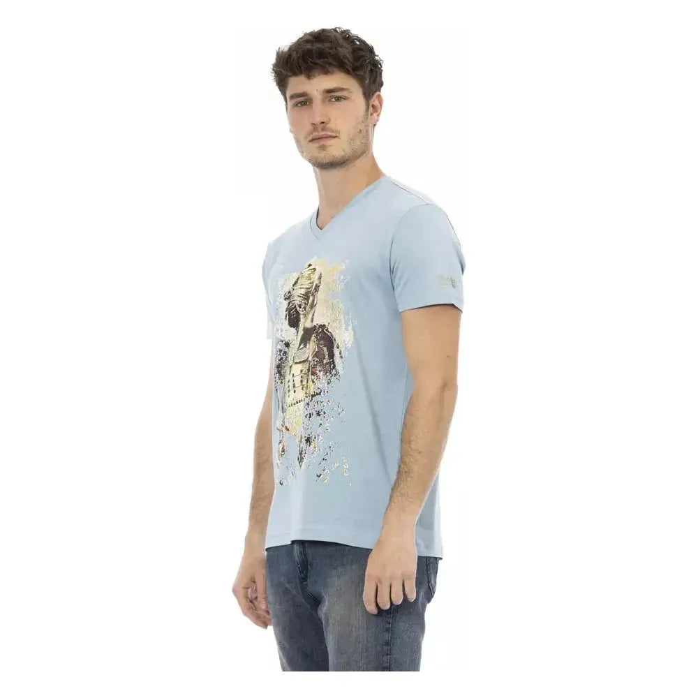 Trussardi Action Light Blue Cotton T-Shirt