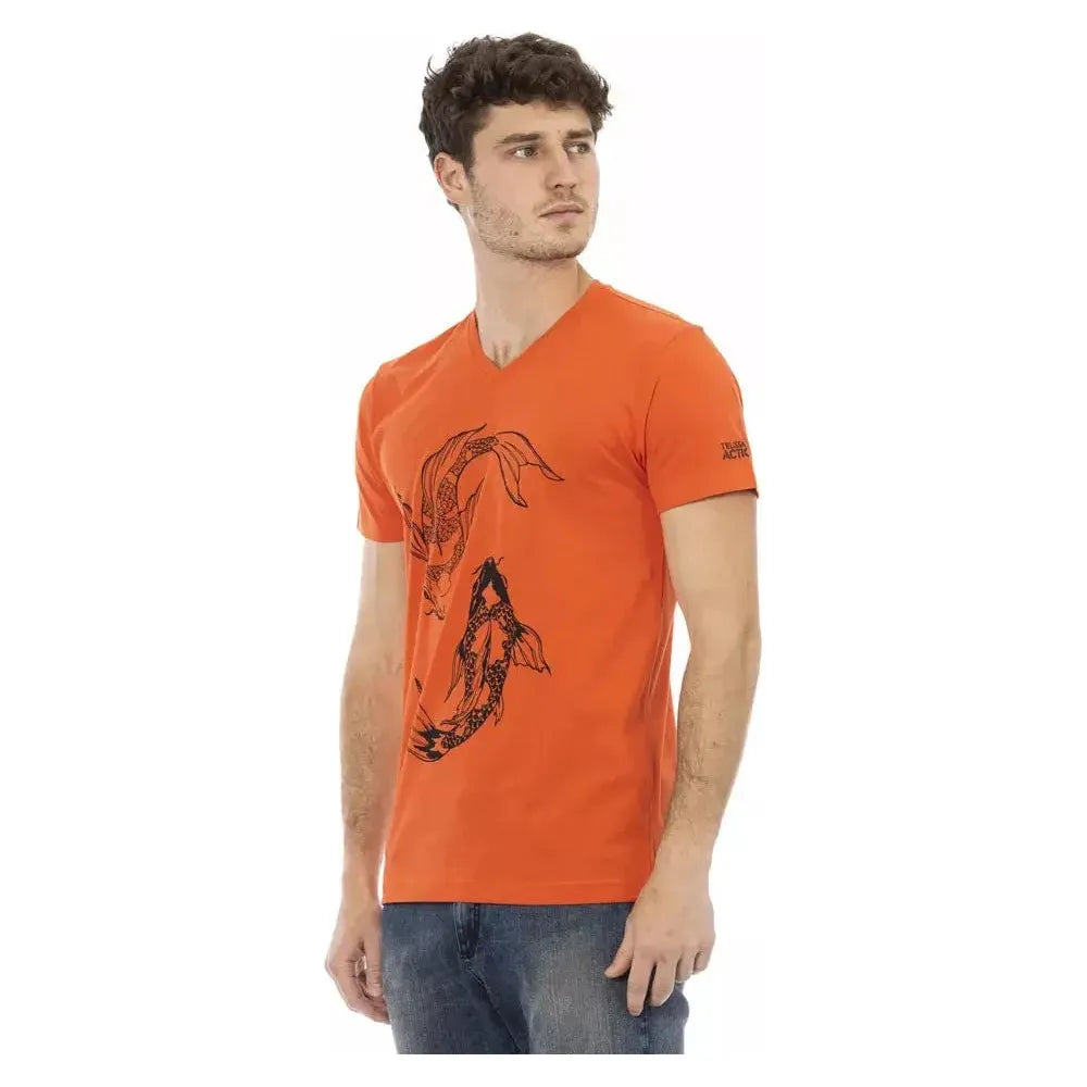 Trussardi Action Red Cotton Men T-Shirt