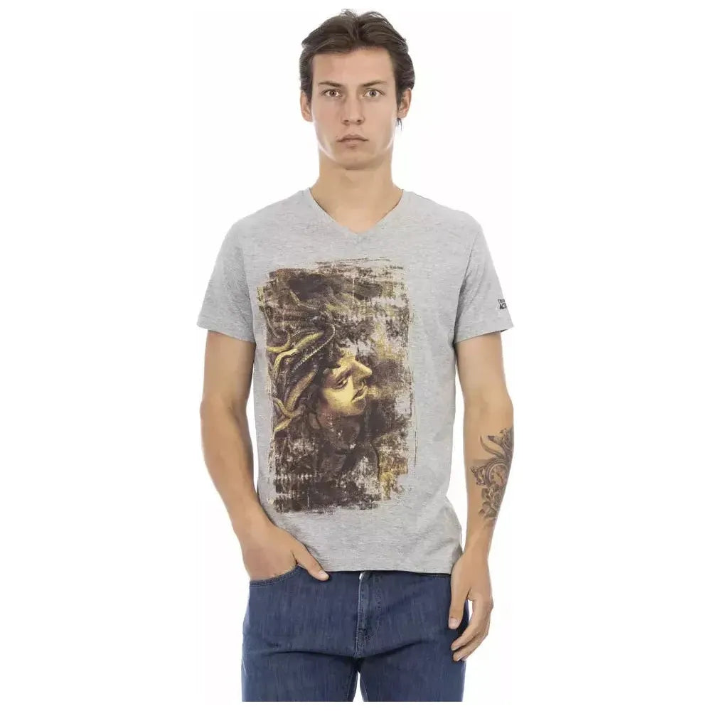Trussardi Action Gray Cotton T-Shirt