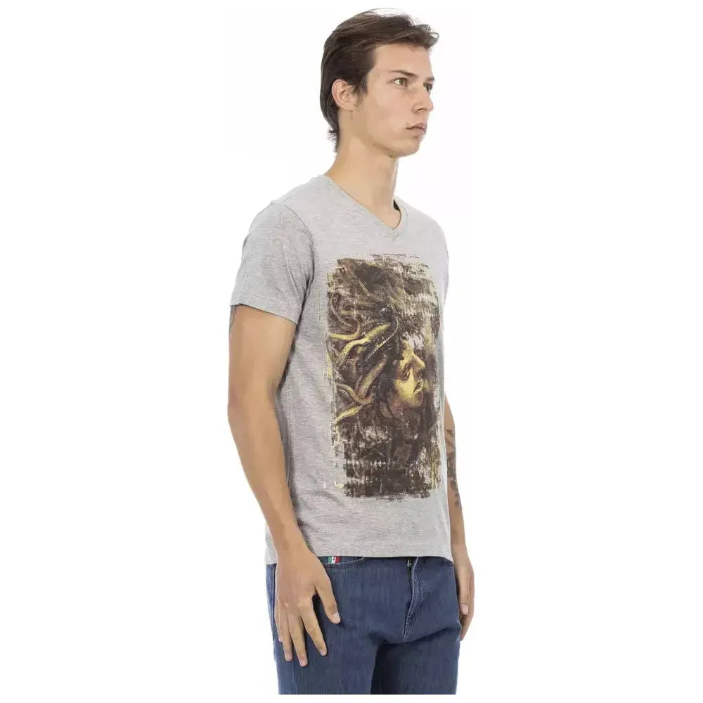 Trussardi Action Gray Cotton T-Shirt