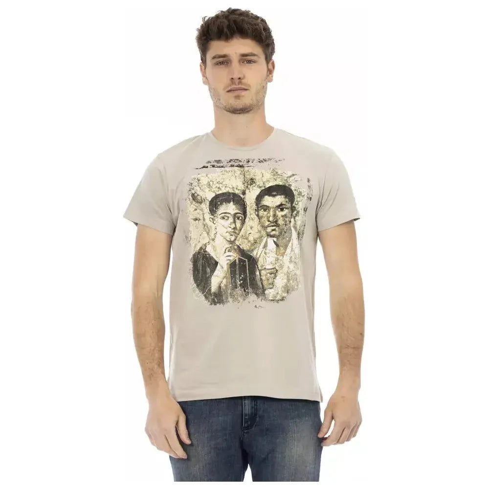 Trussardi Action Beige Cotton Men T-Shirt