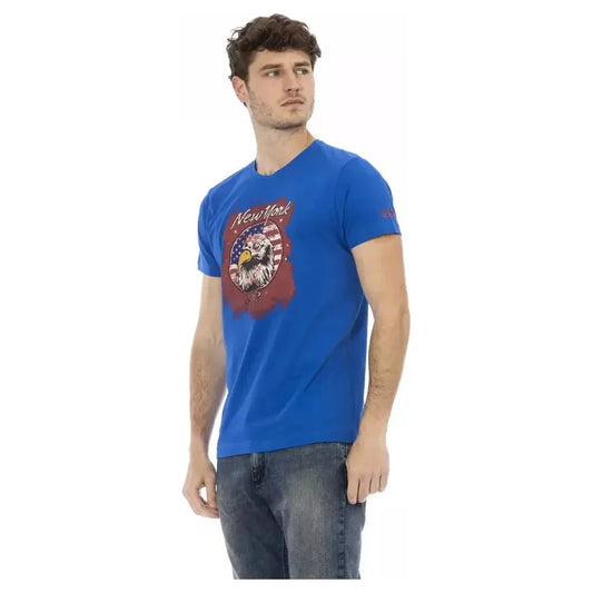 Trussardi Action Blue Cotton Men T-Shirt