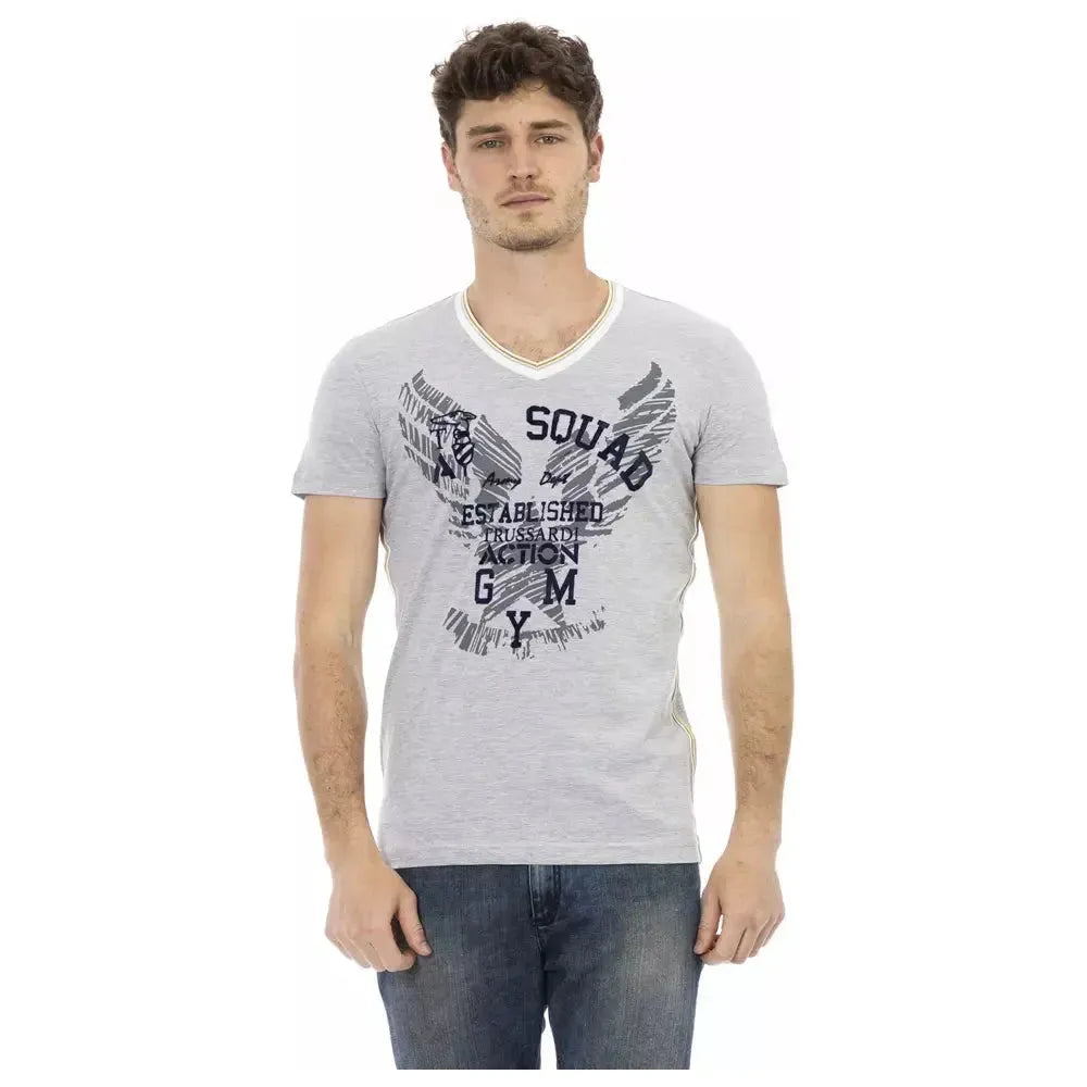 Trussardi Action Gray Cotton T-Shirt