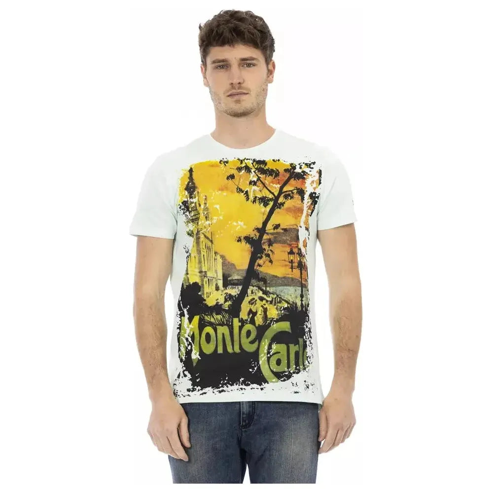Trussardi Action Light Blue Cotton Men T-Shirt