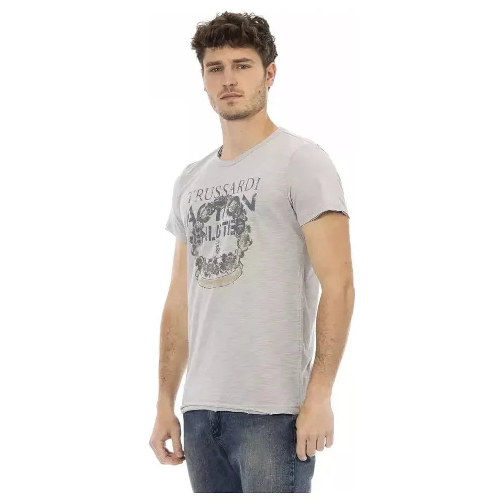 Trussardi Action Gray Cotton T-Shirt
