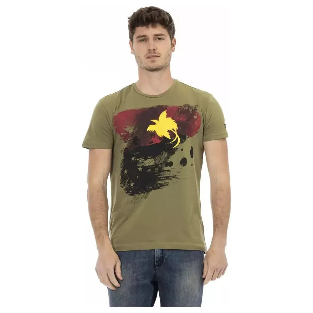Trussardi Action Green Cotton Men T-Shirt