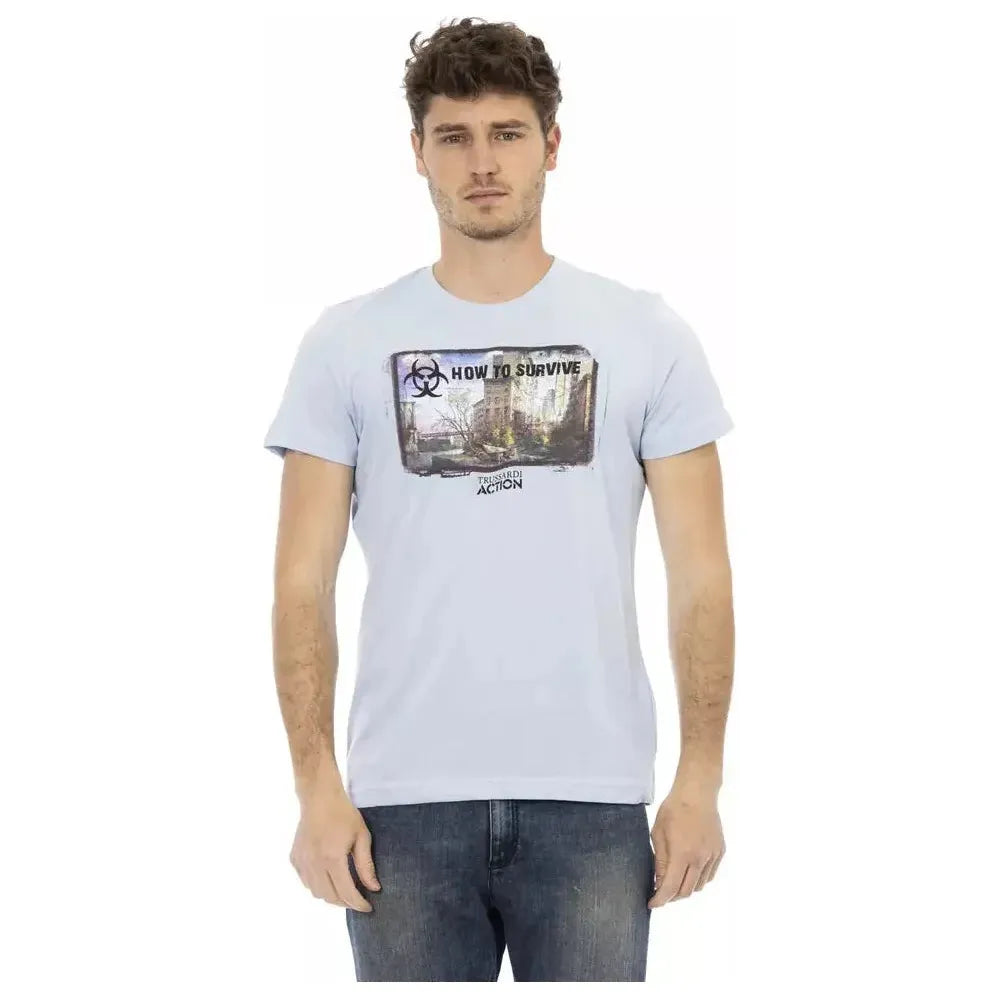 Trussardi Action Light Blue Cotton T-Shirt