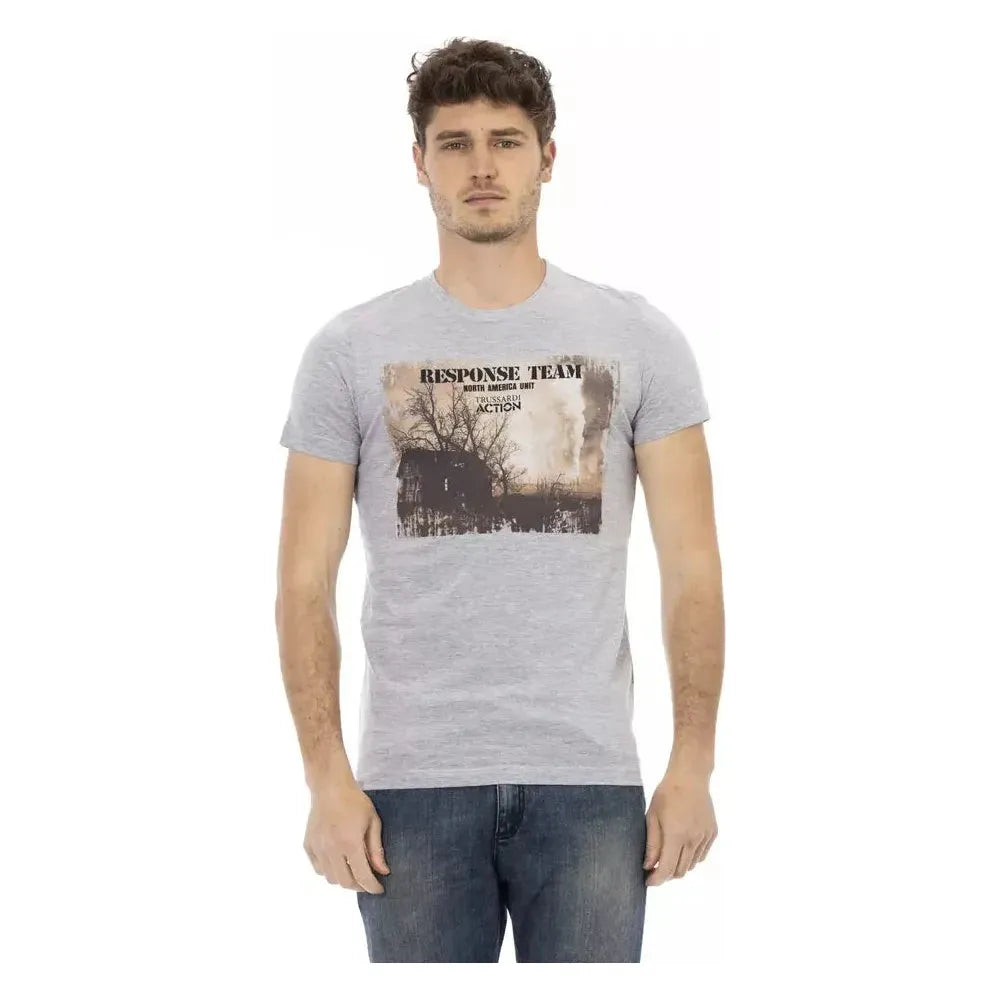 Trussardi Action Gray Cotton T-Shirt