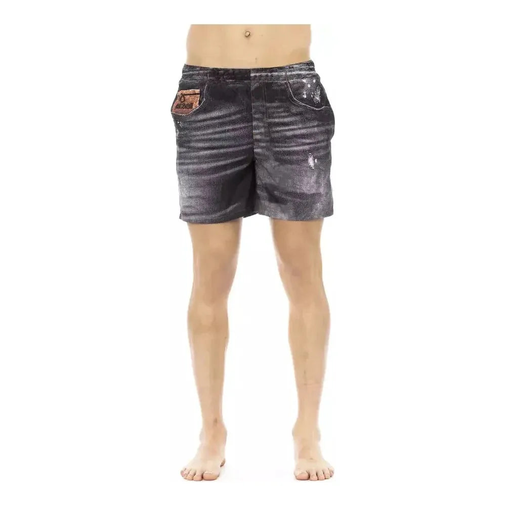 Just Cavalli Black Polyester Men Swimwear Short