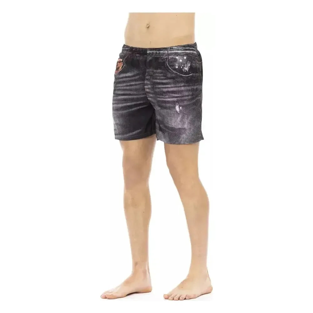 Just Cavalli Black Polyester Men Swimwear Short