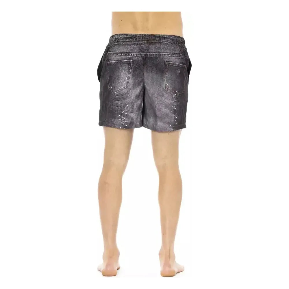 Just Cavalli Black Polyester Men Swimwear Short