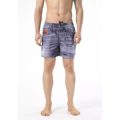 Just Cavalli Blue Polyester Men Swim Short