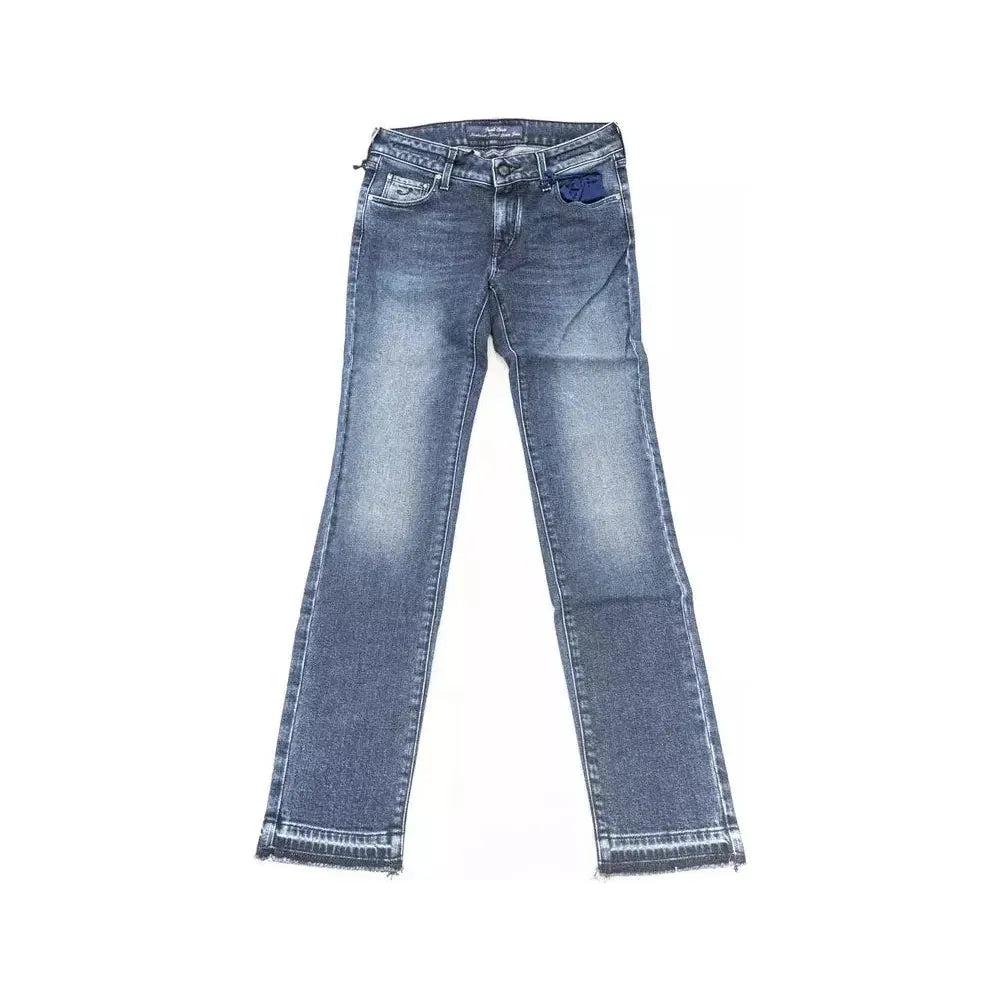 Jacob Cohen Blue Cotton Women Jeans with Pony Skin Label