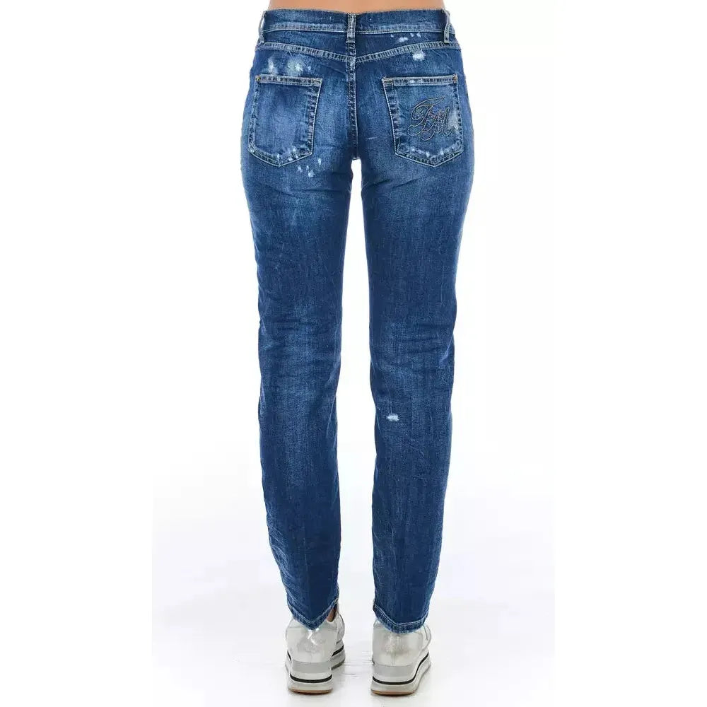 Frankie Morello Blue Cotton Women's Jeans