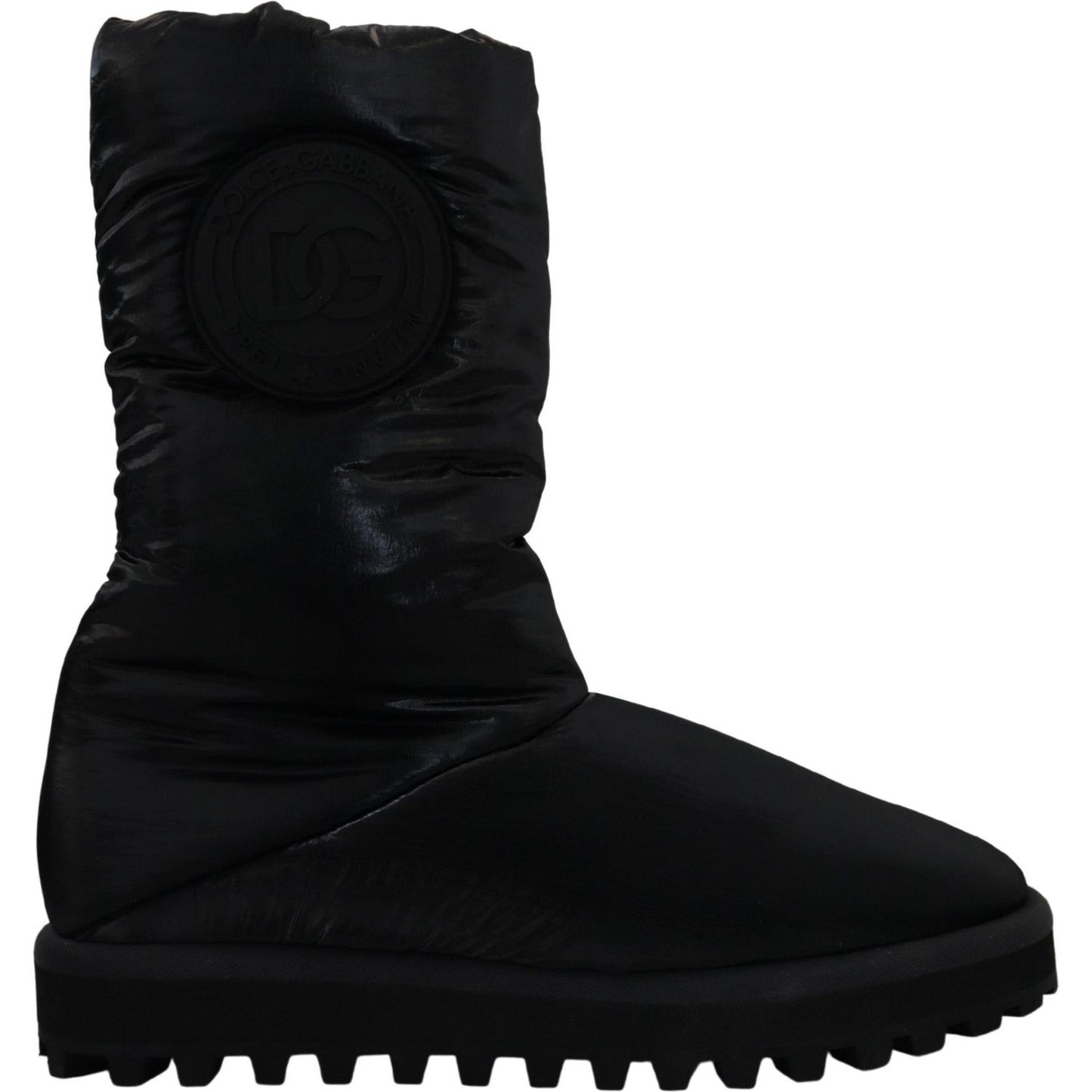 Dolce & Gabbana Black Boots Padded Mid Calf Winter Shoes