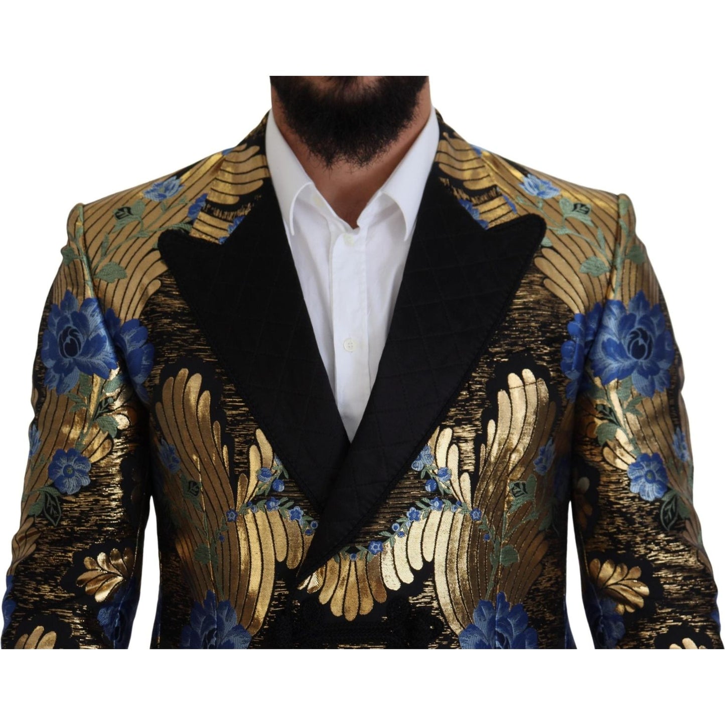 Dolce & Gabbana Gold Lurex Double Breasted Jacket Blazer
