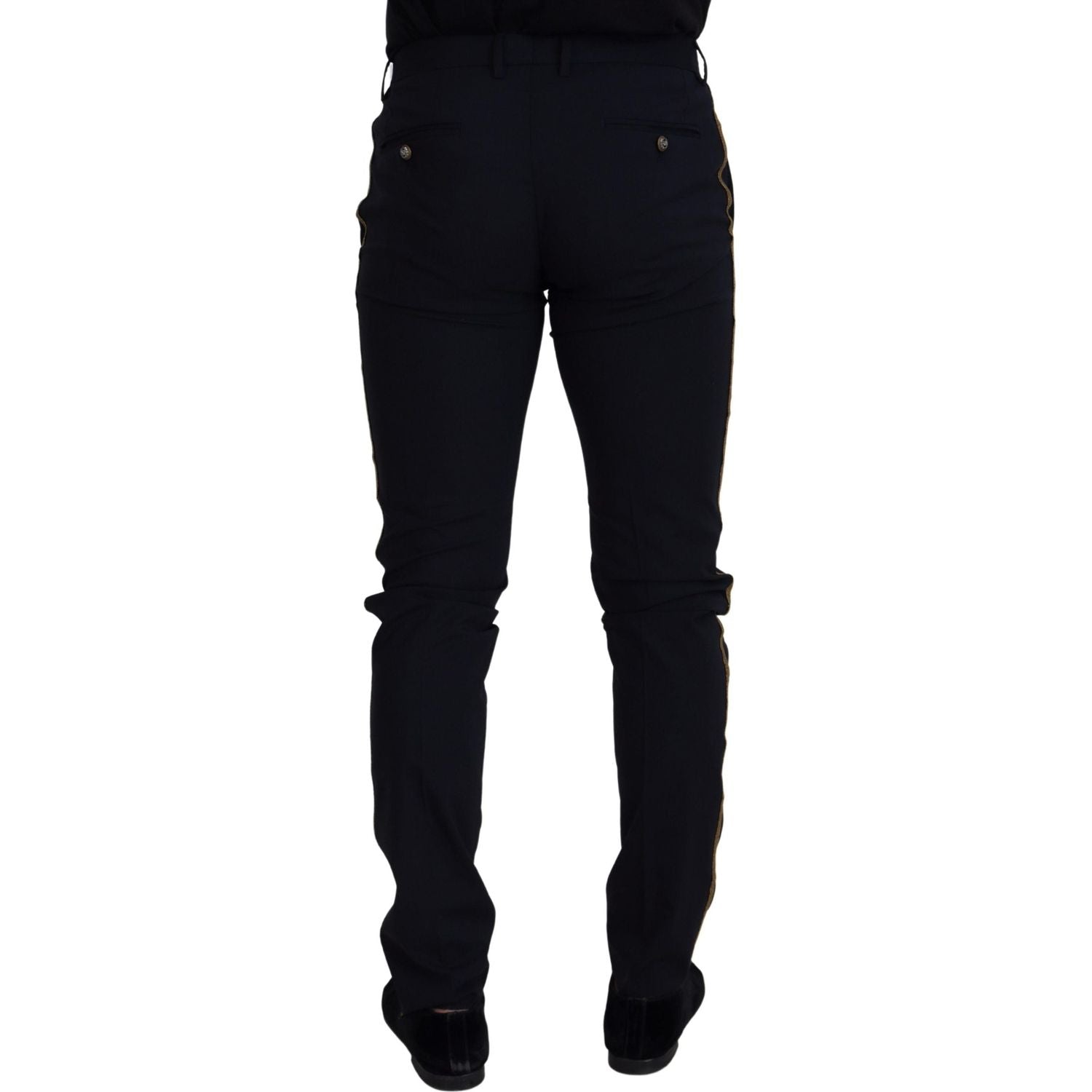 Dolce & Gabbana Black Wool Slim Formal Pants