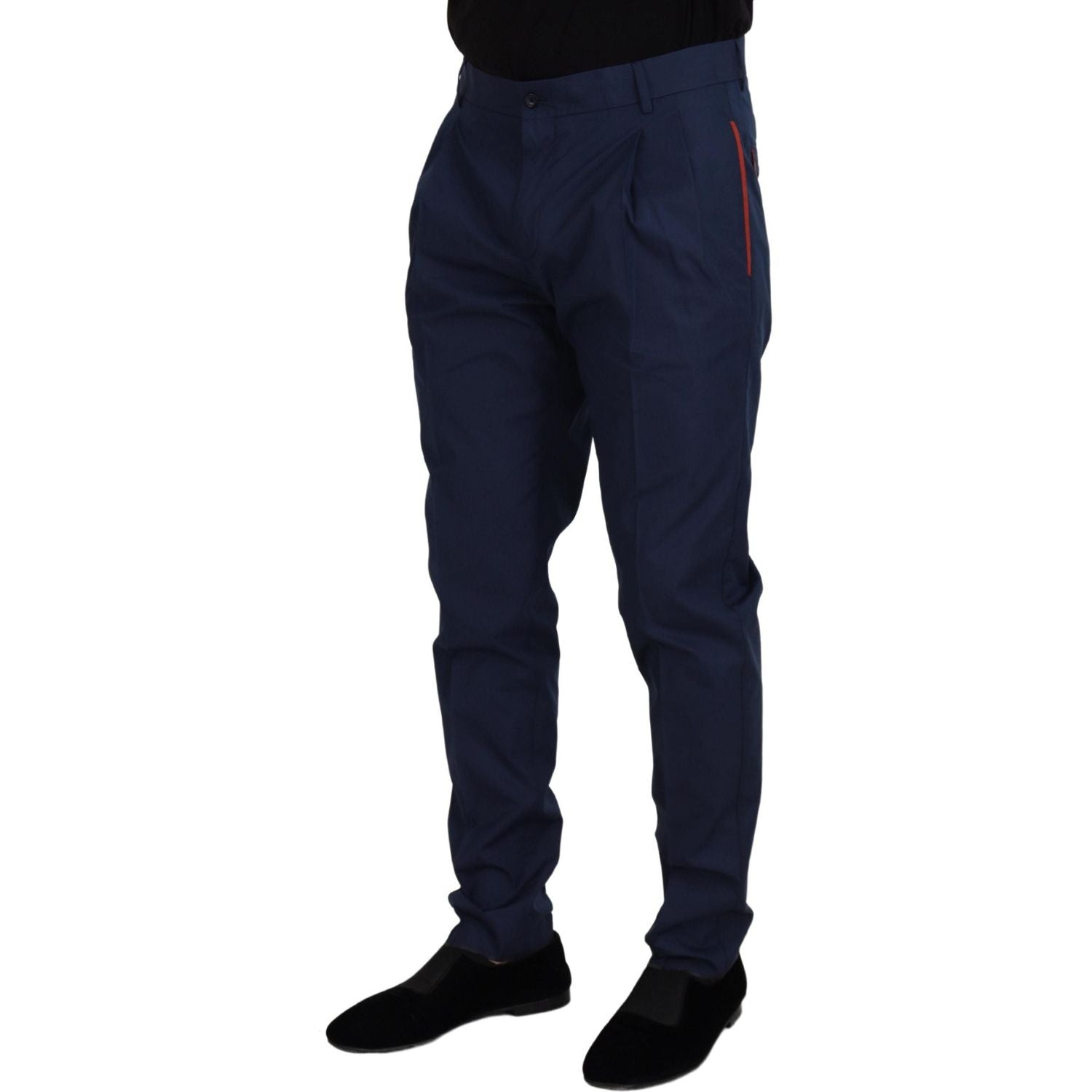 Dolce & Gabbana Blue Cotton Chino Formal Pants