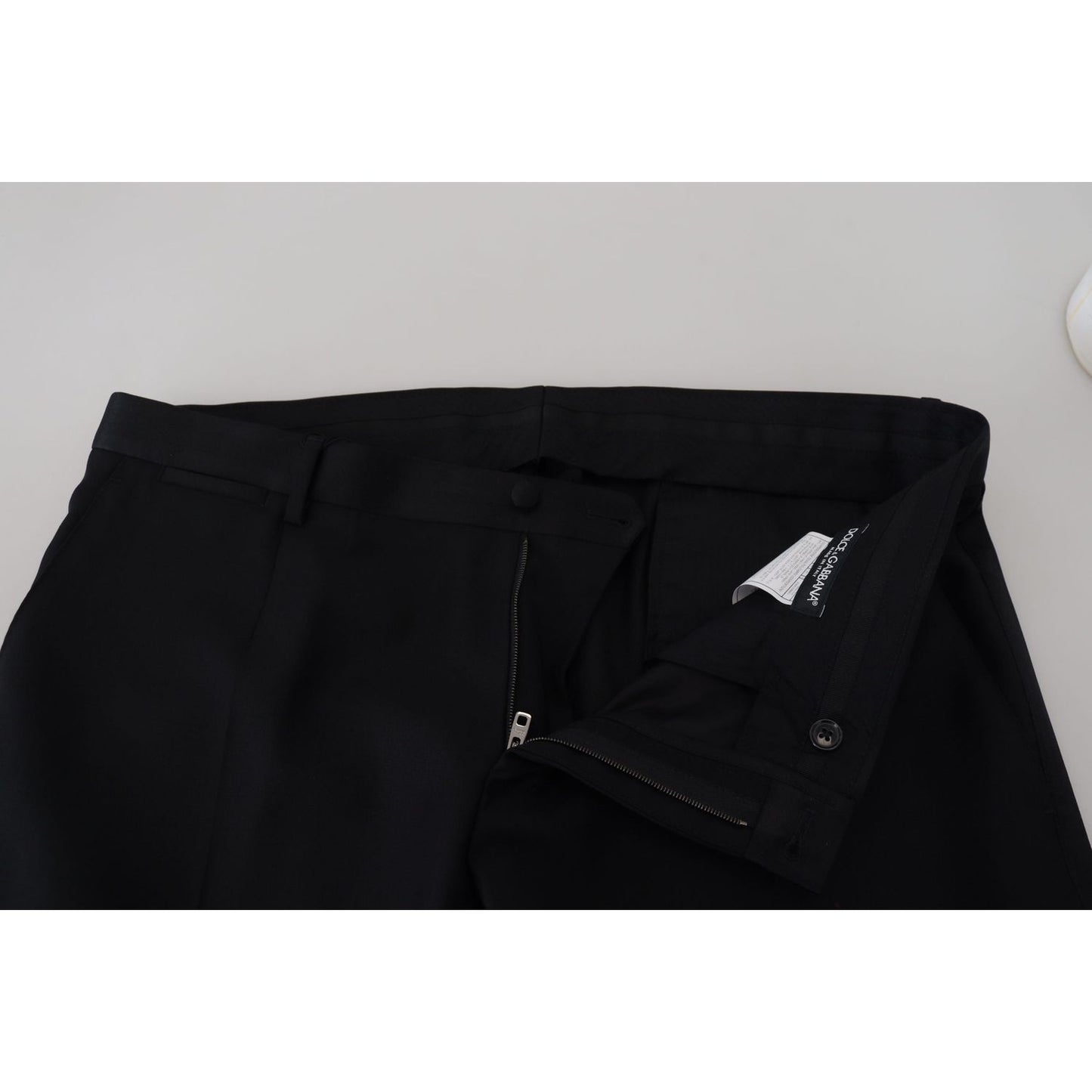 Dolce & Gabbana Black Wool Chino Formal Pants