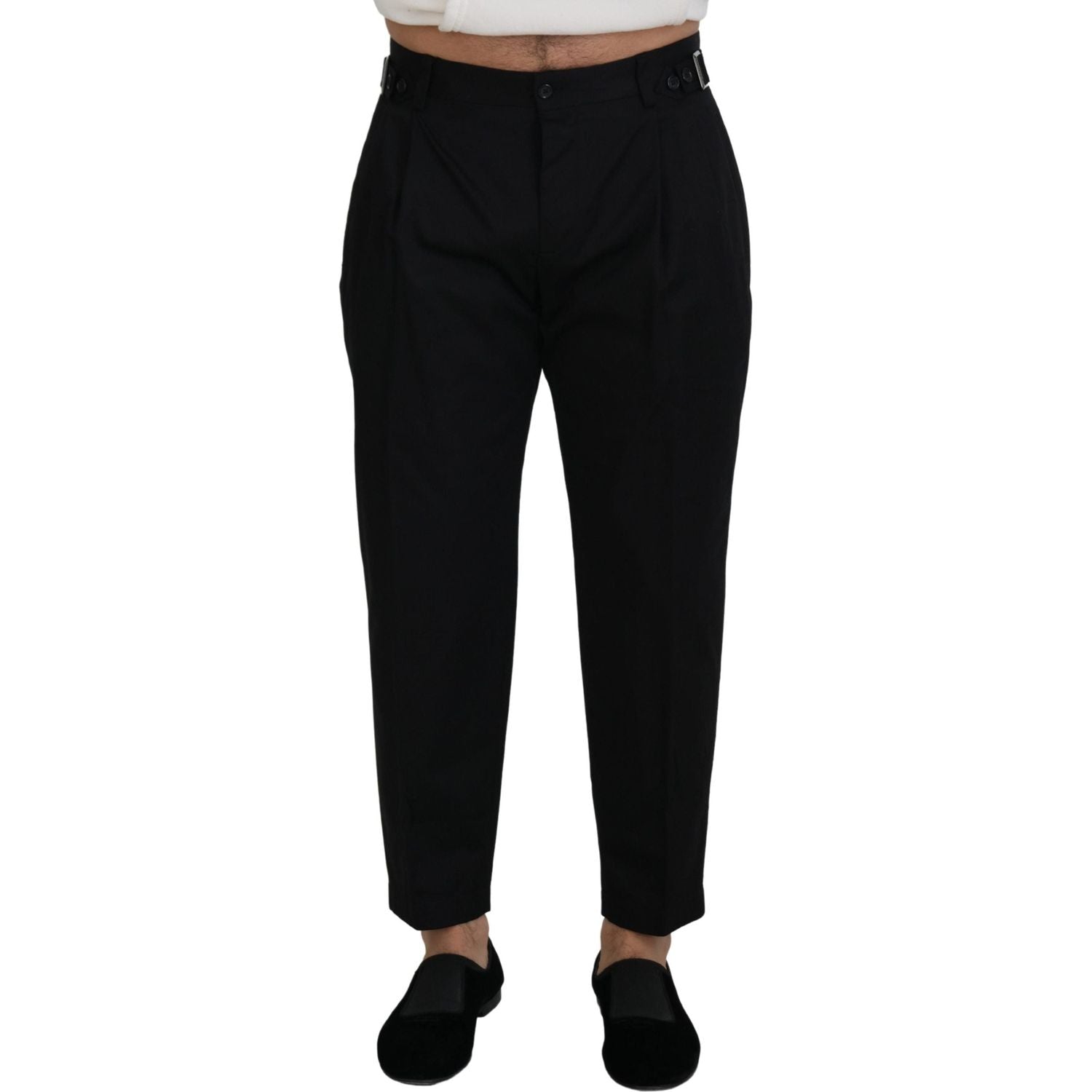 Dolce & Gabbana Black Cotton Chino Formal Pants