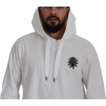 Dolce & Gabbana White Cotton Hooded Sweatshirt Sweater