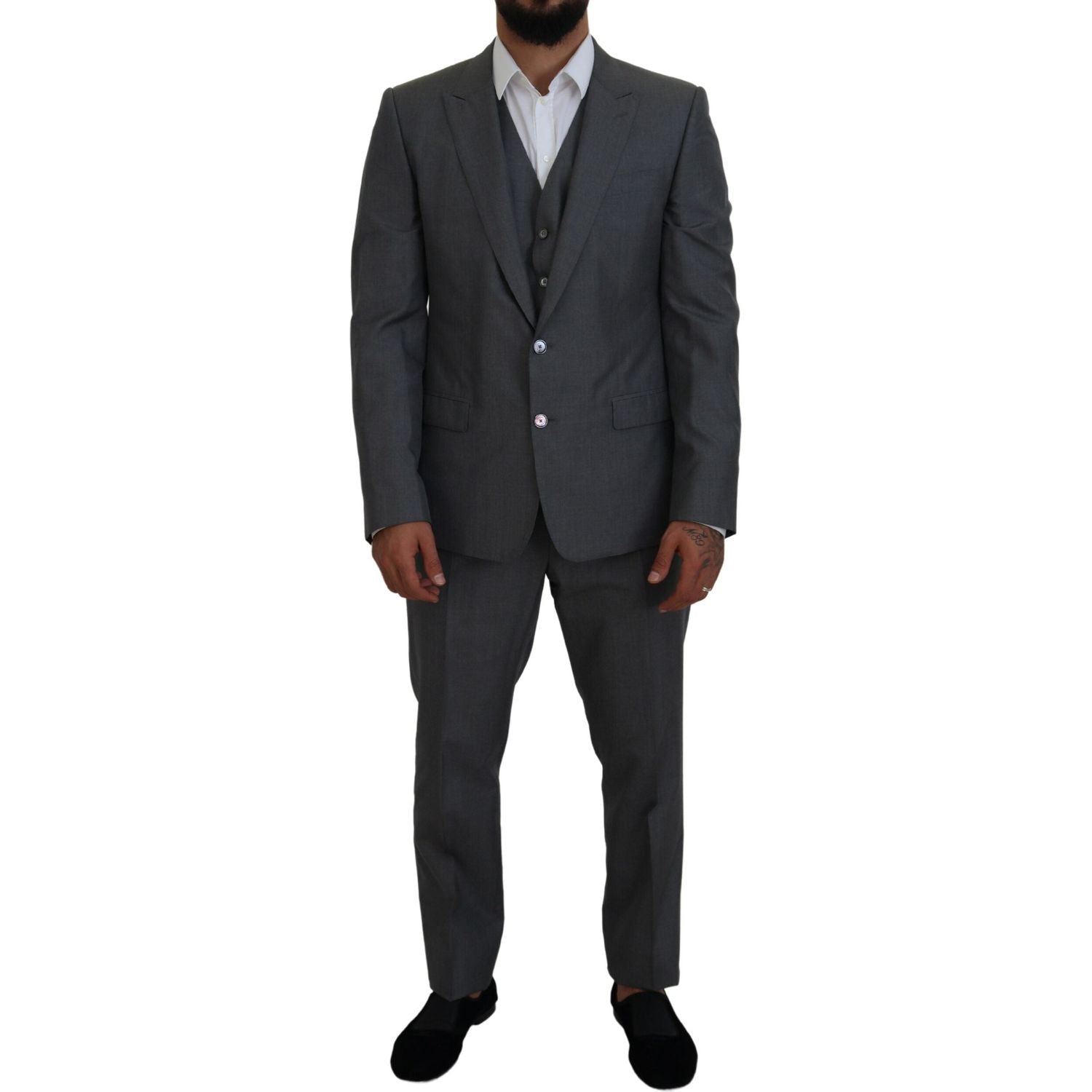 Dolce & Gabbana Gray MARTINI 3 Piece Slim Fit Suit