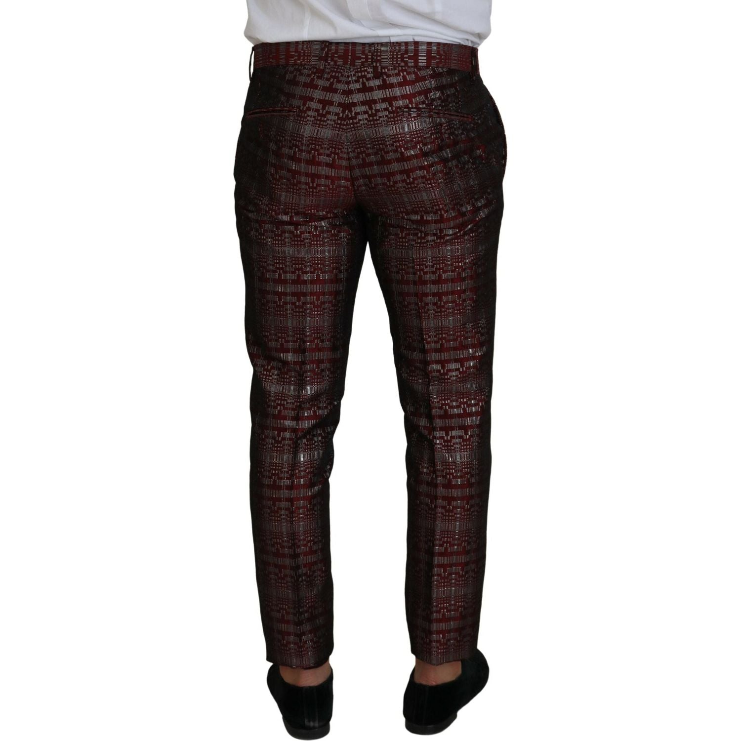 Dolce & Gabbana Bordeaux Silver GOLD Slim Fit Suit