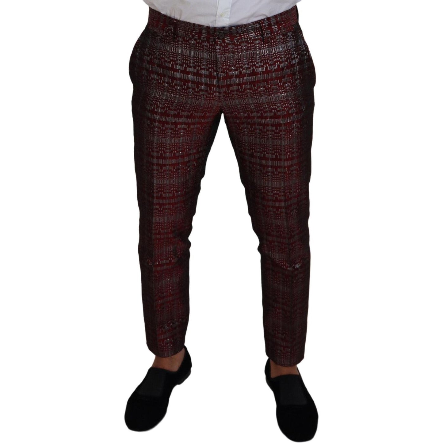 Dolce & Gabbana Bordeaux Silver GOLD Slim Fit Suit