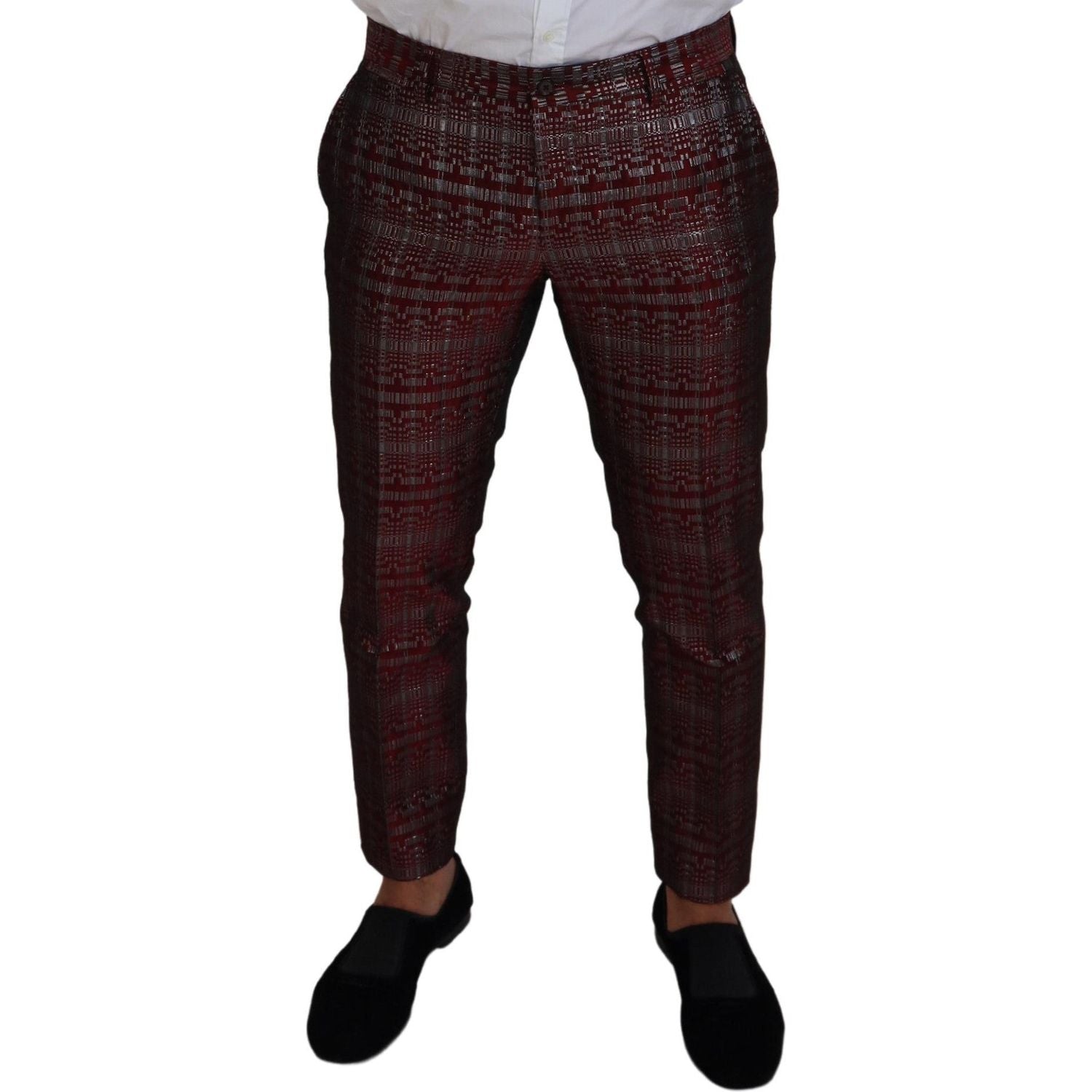 Dolce & Gabbana Bordeaux Silver GOLD Slim Fit Suit