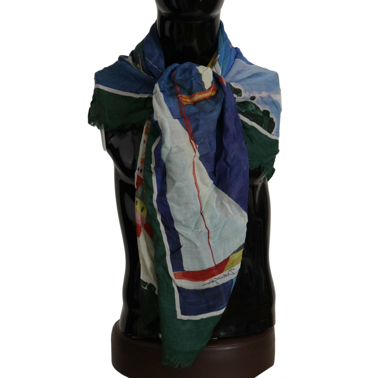 Dolce & Gabbana Multicolor Sorrento DG Shawl Fringe Scarf