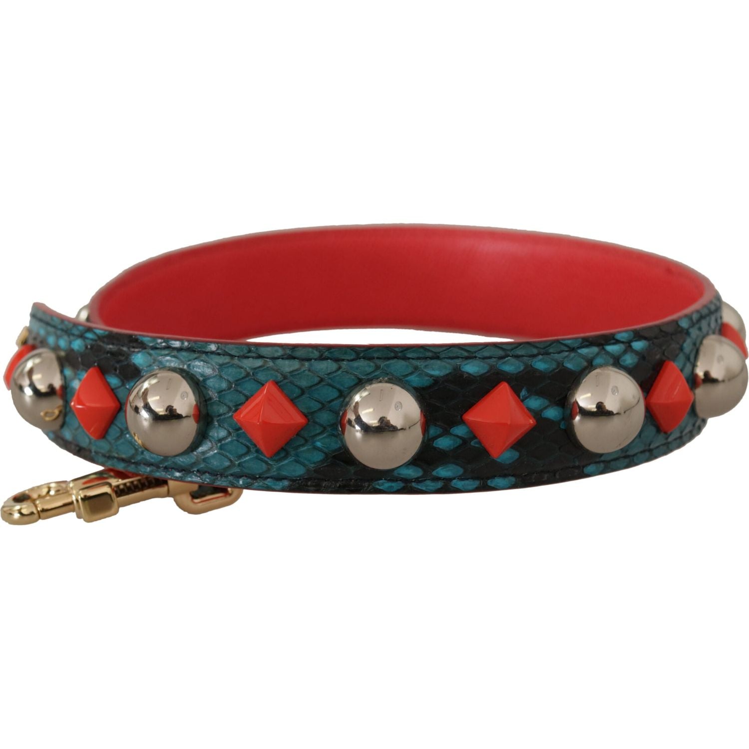 Dolce & Gabbana Green Crystals Leather Bag Shoulder Strap