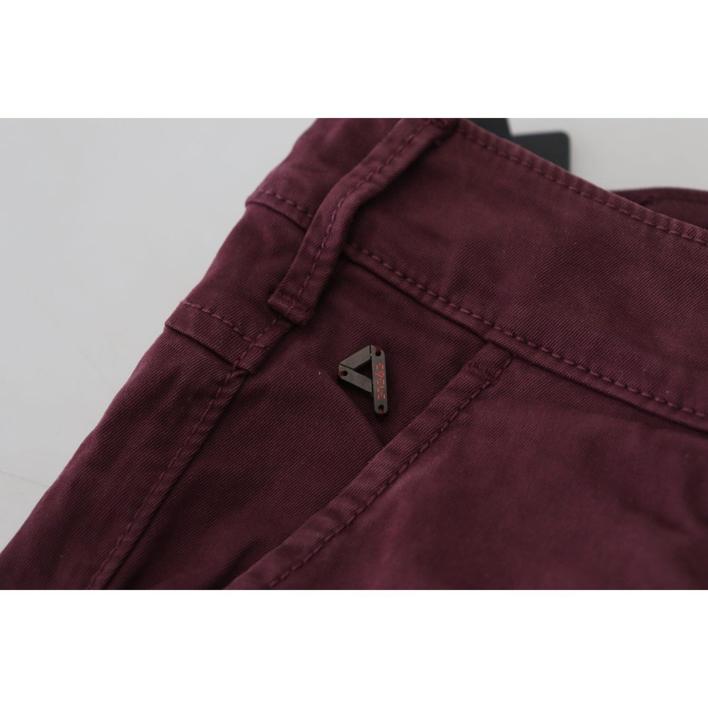 CYCLE Maroon Cotton Stretch Skinny Casual Men Pants